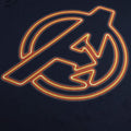 Navy-Orange - Side - Avengers Mens Neon Logo T-Shirt