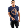 Navy-Orange - Lifestyle - Avengers Mens Neon Logo T-Shirt
