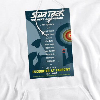 White - Pack Shot - Star Trek Mens The Next Generation Season 1 Episode 1 Hoodie