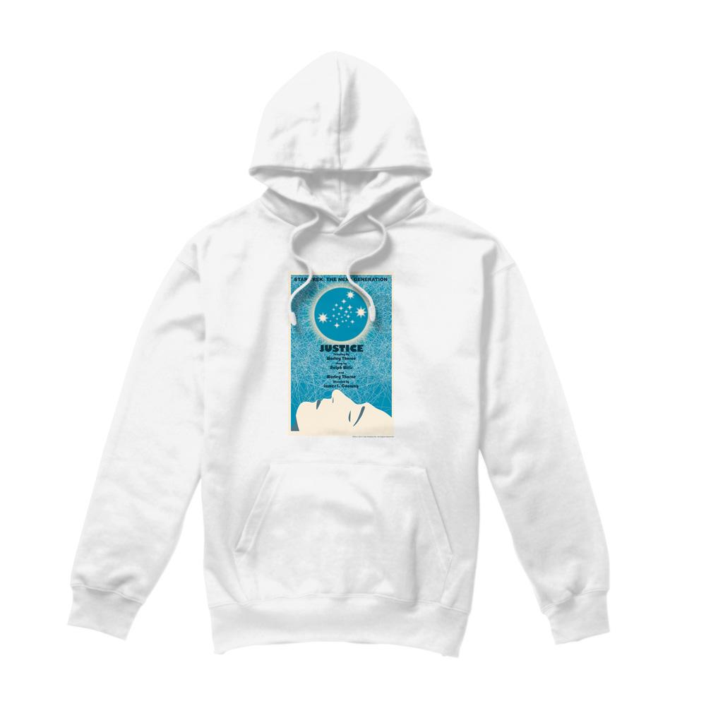 White - Front - Star Trek Mens The Next Generation Season 1 Episode 8 Hoodie