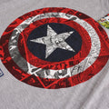 Grey-Red-Navy - Side - Captain America Mens Shield T-Shirt