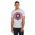 Grey-Red-Navy - Lifestyle - Captain America Mens Shield T-Shirt