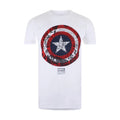White-Red-Navy - Front - Captain America Mens Shield T-Shirt