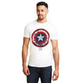 White-Red-Navy - Back - Captain America Mens Shield T-Shirt
