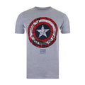 Grey-Red-Navy - Front - Captain America Mens Shield T-Shirt