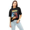 Black - Lifestyle - Back To The Future Womens-Ladies 80s Print Cotton Oversized T-Shirt