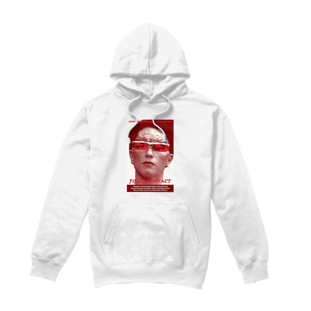 White - Front - Star Trek Mens The Next Generation Season 4 Episode 15 Hoodie