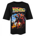 Black - Front - Back To The Future Womens-Ladies 80s Print Cotton Oversized T-Shirt
