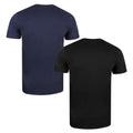 Black-Navy - Back - Back To The Future Mens Logo Cotton T-Shirt (Pack of 2)