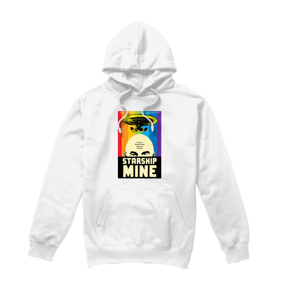 White - Front - Star Trek Mens The Next Generation Season 6 Episode 18 Hoodie