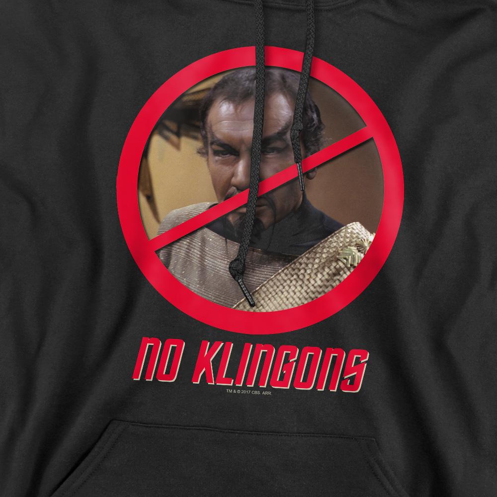Black - Pack Shot - Star Trek Mens No Klingons Hoodie