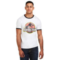 White-Black - Side - Jurassic Park Mens Distressed Logo T-Shirt