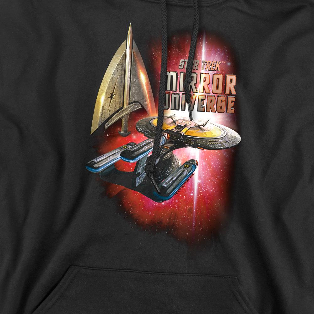 Black - Pack Shot - Star Trek Mens Mirror Enterprise Hoodie