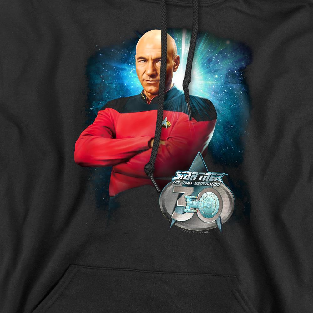 Black - Pack Shot - Star Trek Mens 30 Jean-Luc Picard Hoodie