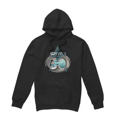 Black - Front - Star Trek Mens The Next Generation 30 Logo Hoodie