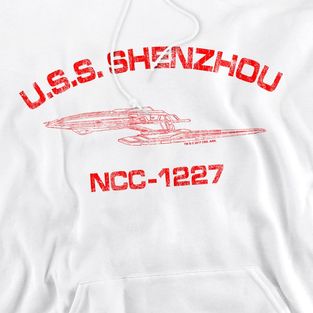White - Pack Shot - Star Trek Mens Shenzhou Athletic Hoodie