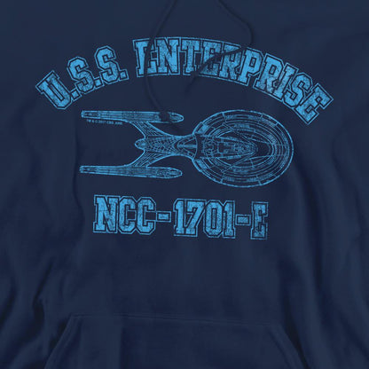 Navy - Side - Star Trek Mens Enterprise E Athletic Hoodie