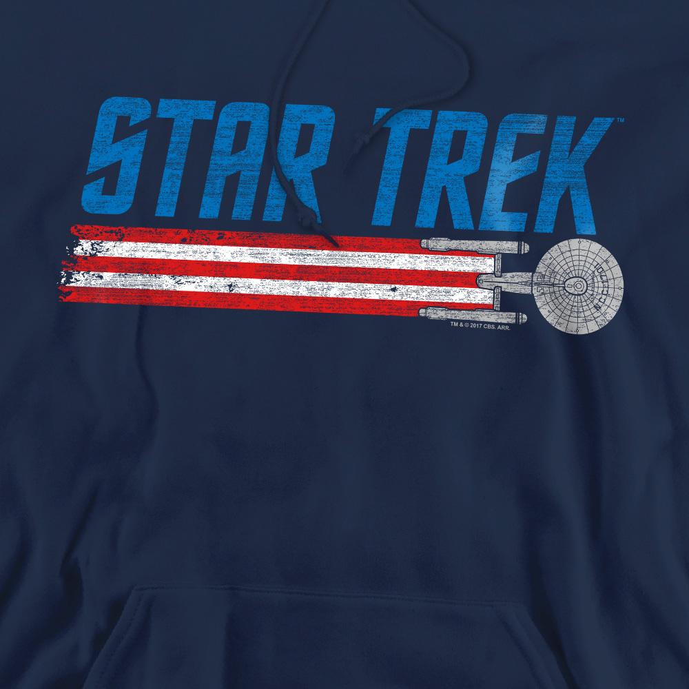 Navy - Pack Shot - Star Trek Mens Enterprise Americana Hoodie