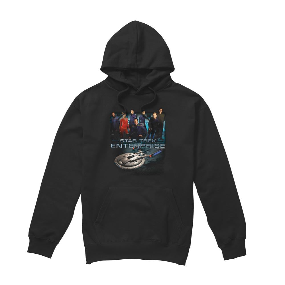 Black - Front - Star Trek Mens Enterprise Crew Hoodie