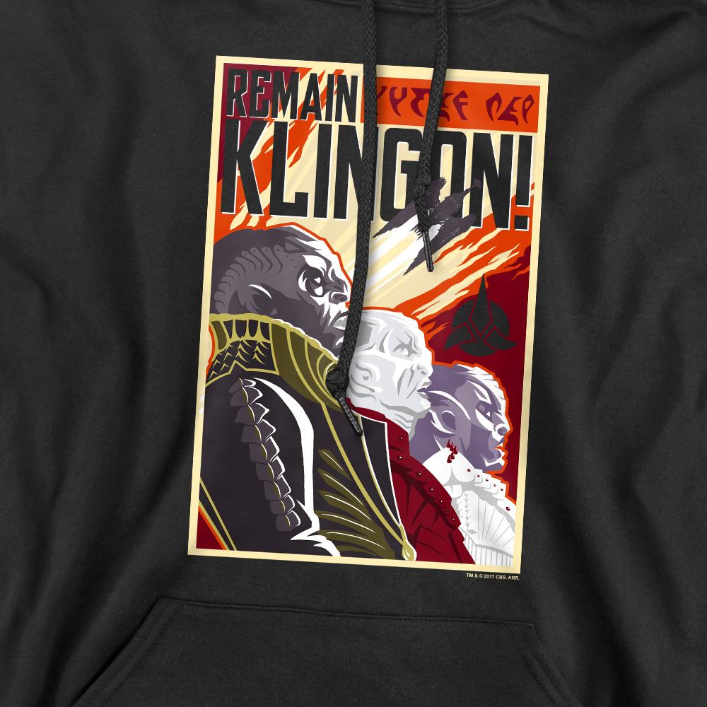Black - Pack Shot - Star Trek: Discovery Mens Remain Klingon Poster Hoodie