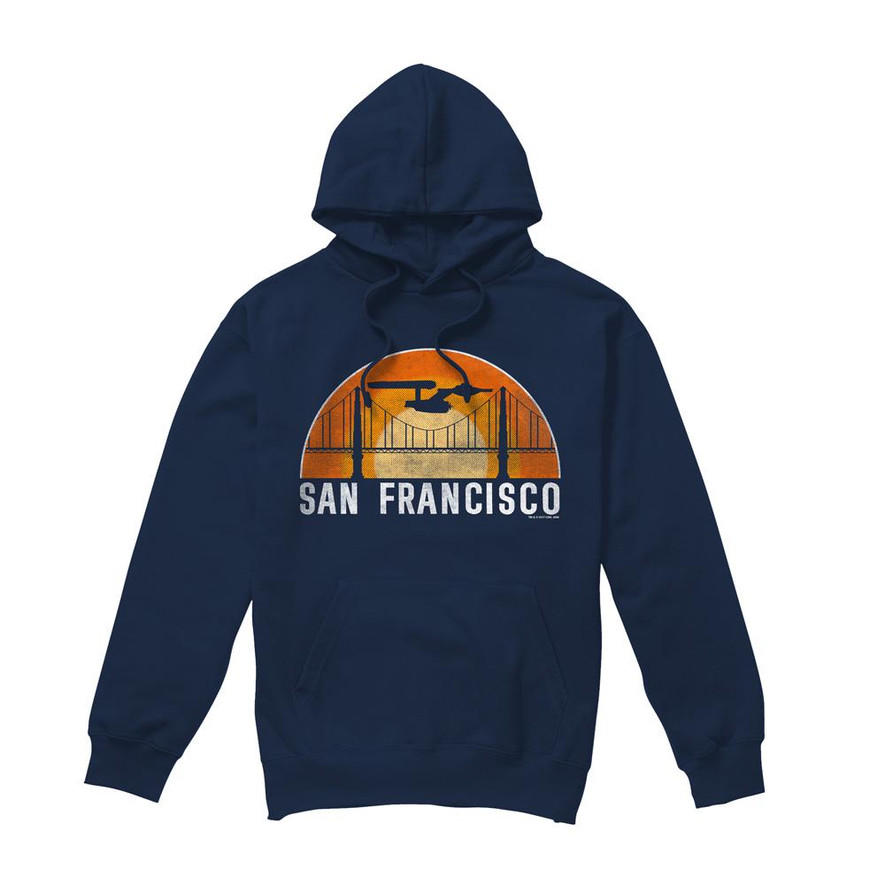 Navy - Front - Star Trek Mens San Francisco Trek Hoodie