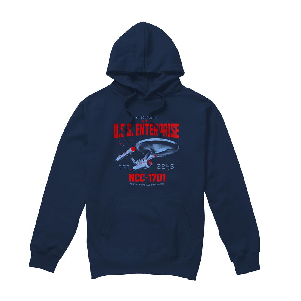 Navy - Front - Star Trek Mens Stardate 2245 Hoodie