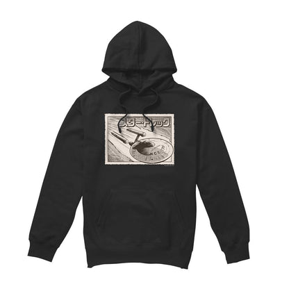 Black - Front - Star Trek Mens Enterprise Kanji Hoodie