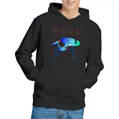 Black - Side - Star Trek Mens Neon Hoodie