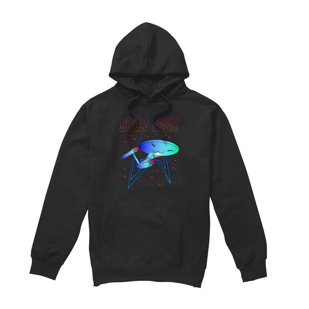 Black - Front - Star Trek Mens Neon Hoodie