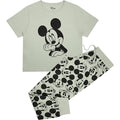 Green-Black - Front - Disney Womens-Ladies Dreamboat Mickey Mouse Long Pyjama Set