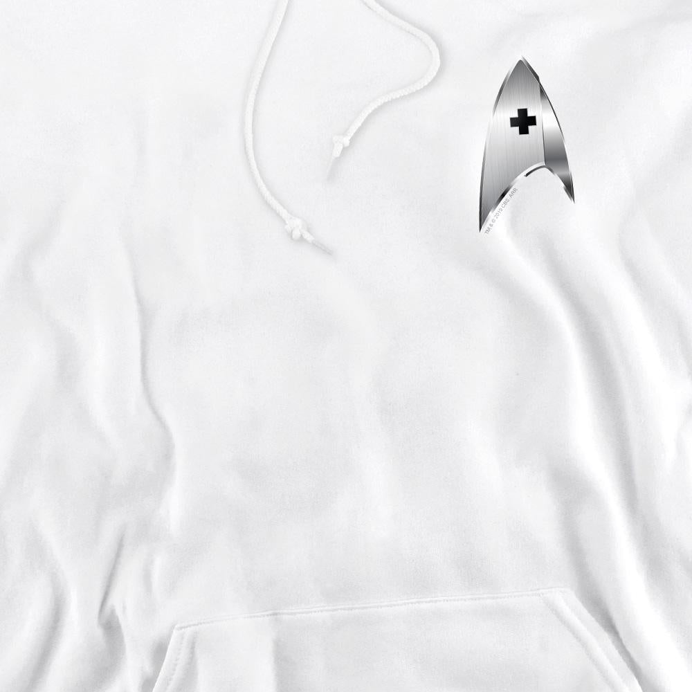 White - Pack Shot - Star Trek: Discovery Mens Medical Badge Hoodie