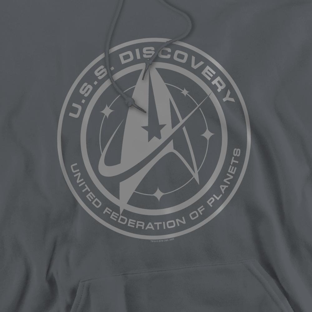 Charcoal - Pack Shot - Star Trek: Discovery Mens Discovery Crest Hoodie