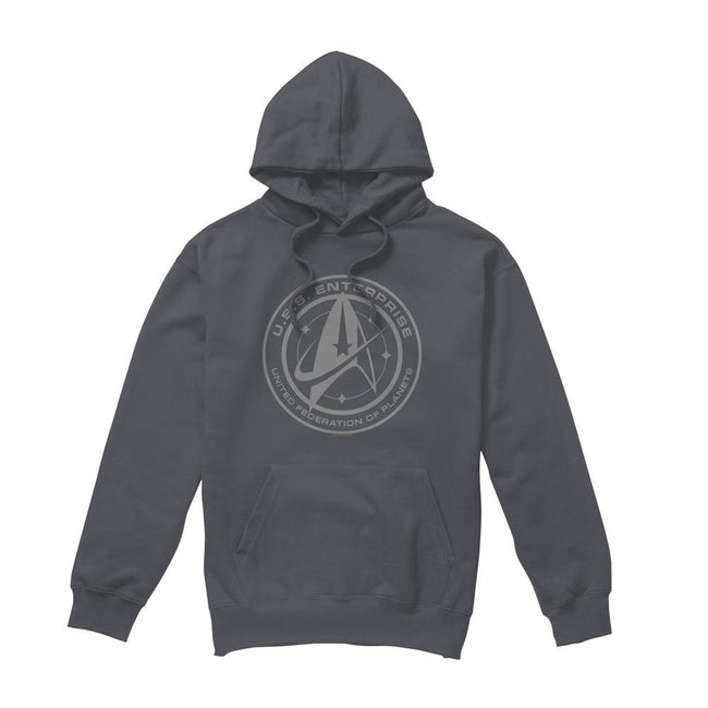 Charcoal - Front - Star Trek: Discovery Mens Enterprise Crest Hoodie