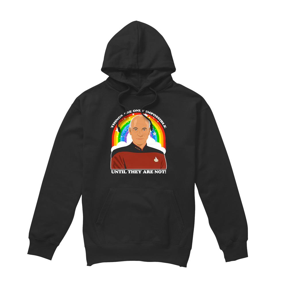 Black - Front - Star Trek: The Next Generation Mens Impossible Hoodie