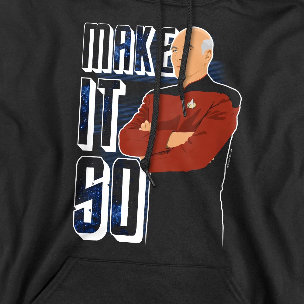 Black - Pack Shot - Star Trek: The Next Generation Mens Make It So Hoodie