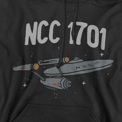 Black - Side - Star Trek Mens The First Enterprise Hoodie