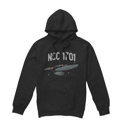 Black - Front - Star Trek Mens The First Enterprise Hoodie