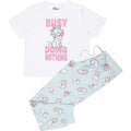 White-Pink-Blue - Front - The Aristocats Womens-Ladies Busy Doing Nothing Marie Long Pyjama Set