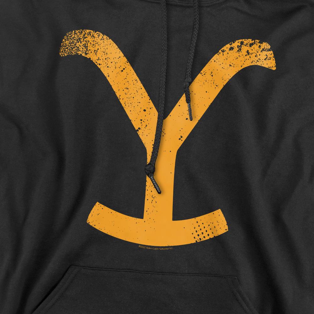 Black - Pack Shot - Yellowstone Mens Large Brand Hoodie
