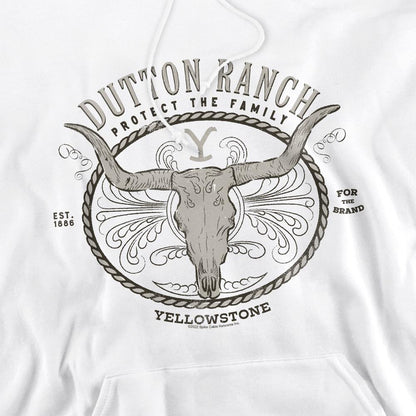 White - Side - Yellowstone Mens Dutton Ranch Hoodie