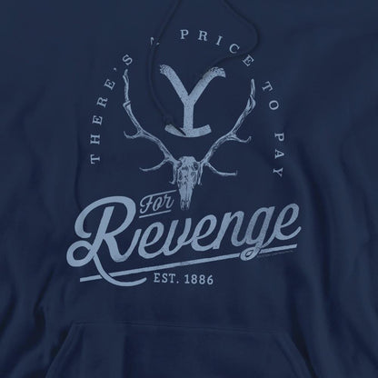 Navy - Pack Shot - Yellowstone Mens Revenge Skull Hoodie