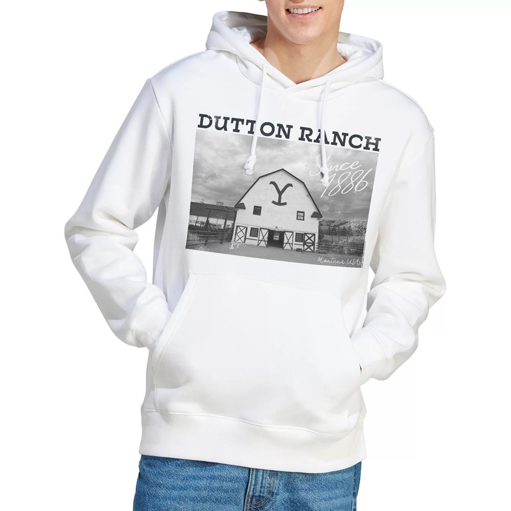 White - Lifestyle - Yellowstone Mens Dutton Barn Hoodie