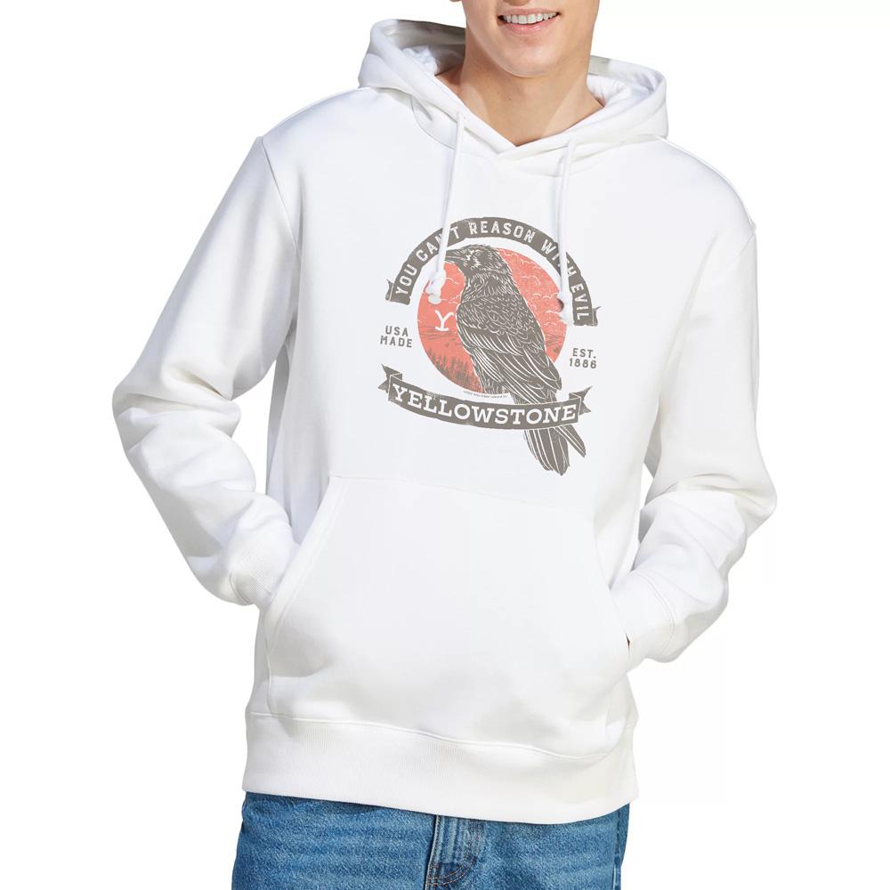 White - Lifestyle - Yellowstone Mens Evil Bird Hoodie