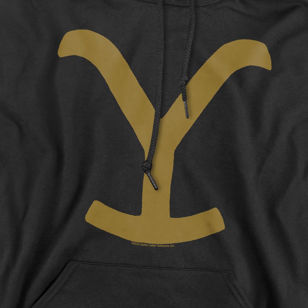 Black - Pack Shot - Yellowstone Mens Brand Hoodie
