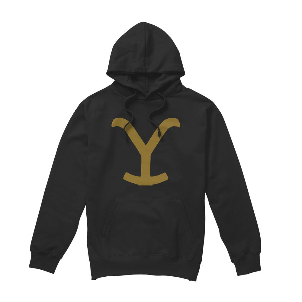Black - Front - Yellowstone Mens Brand Hoodie