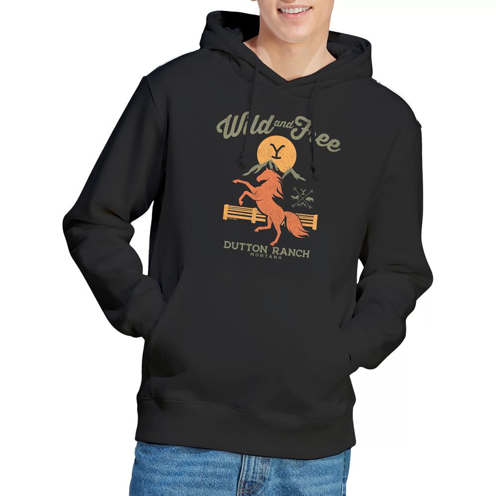 Black - Lifestyle - Yellowstone Mens Wild & Free Hoodie