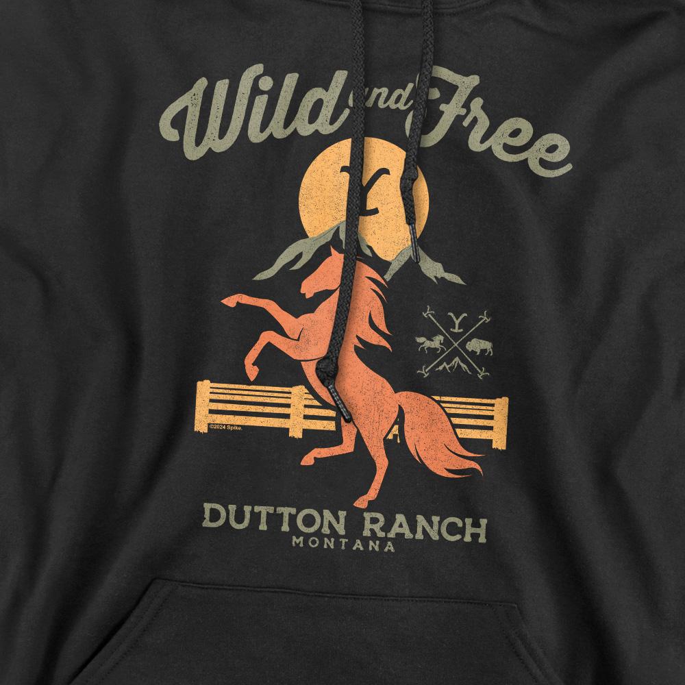 Black - Pack Shot - Yellowstone Mens Wild & Free Hoodie