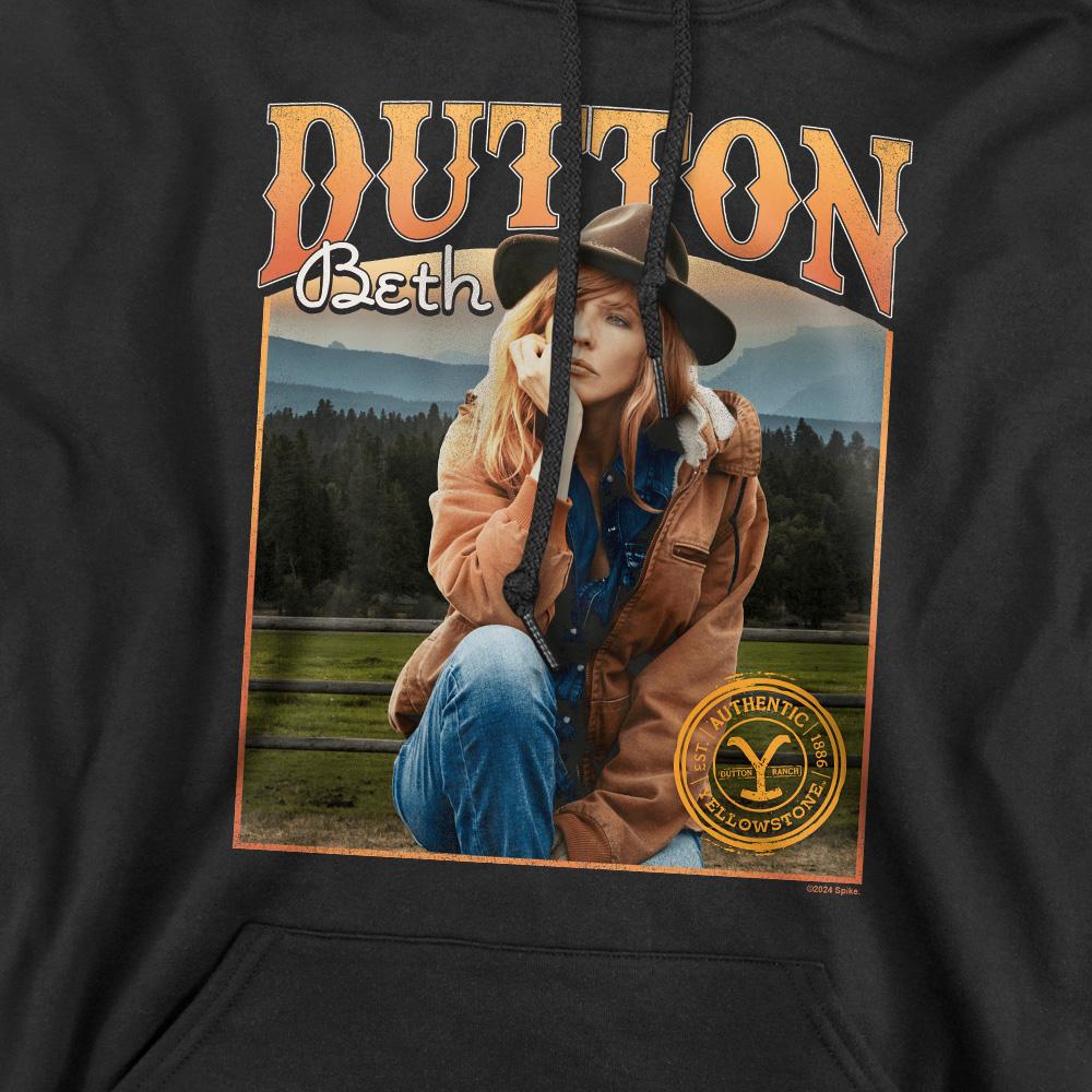 Black - Pack Shot - Yellowstone Mens Thoughts Beth Dutton Hoodie