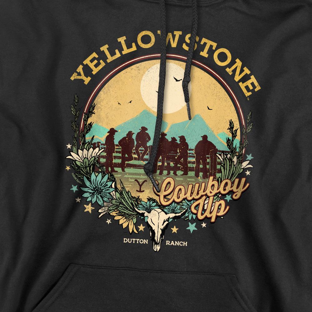 Black - Pack Shot - Yellowstone Mens Cowboy Up Hoodie
