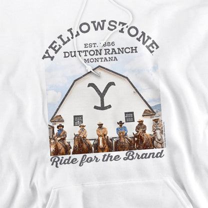 White - Pack Shot - Yellowstone Mens For the Brand Hoodie